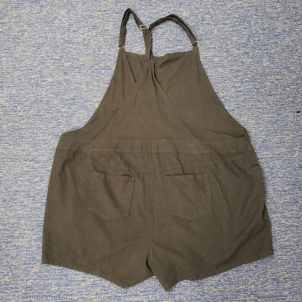 Torrid Womens Linen Blend Overalls Size 4X Black Neutral Country Stretch Beach - Picture 2 of 10